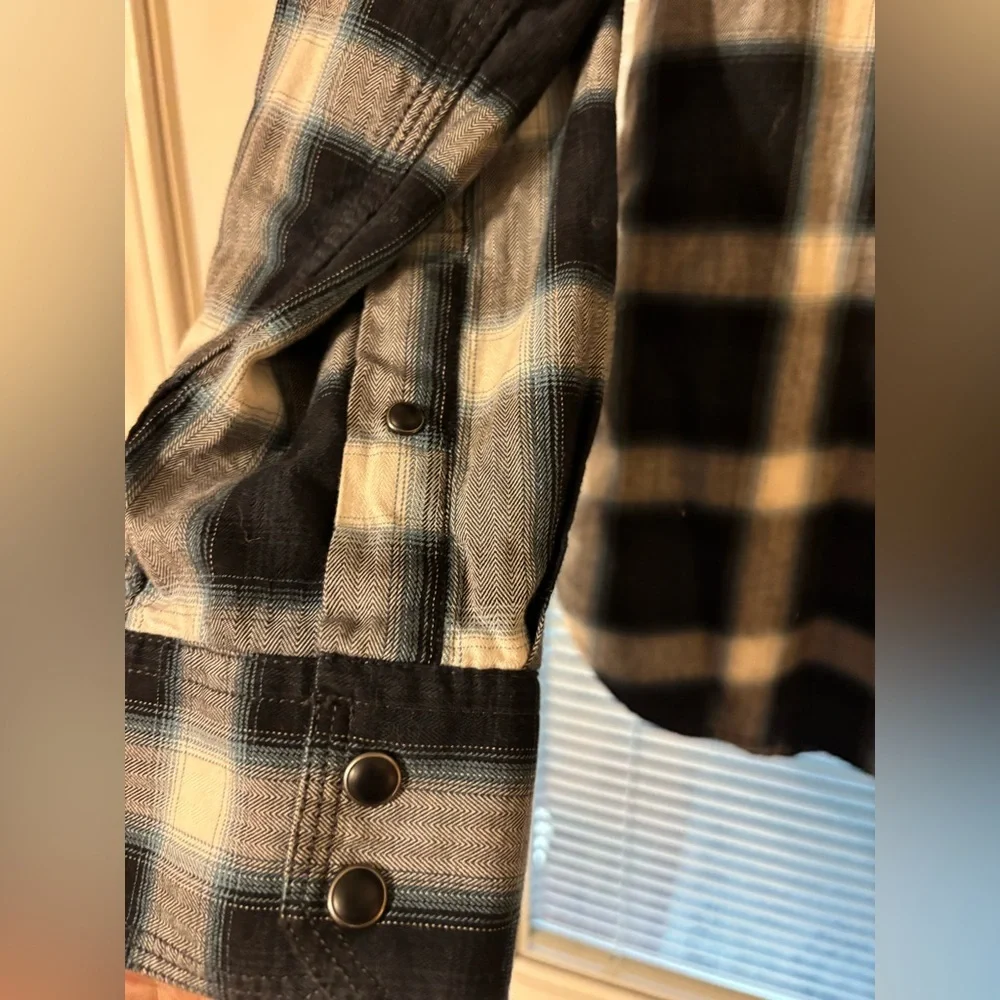 Banana Republic Men's Black & White Plaid Button-Down Shirt